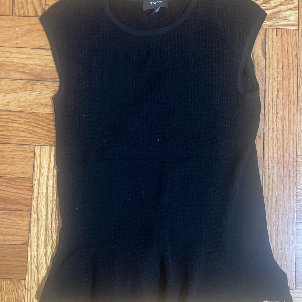 Black Ribbed Cap Sleeve Top